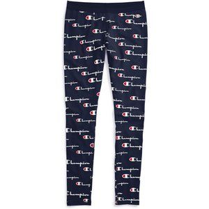 Champion Unisex Everyday Navy Leggings with Script Logo Size Medium